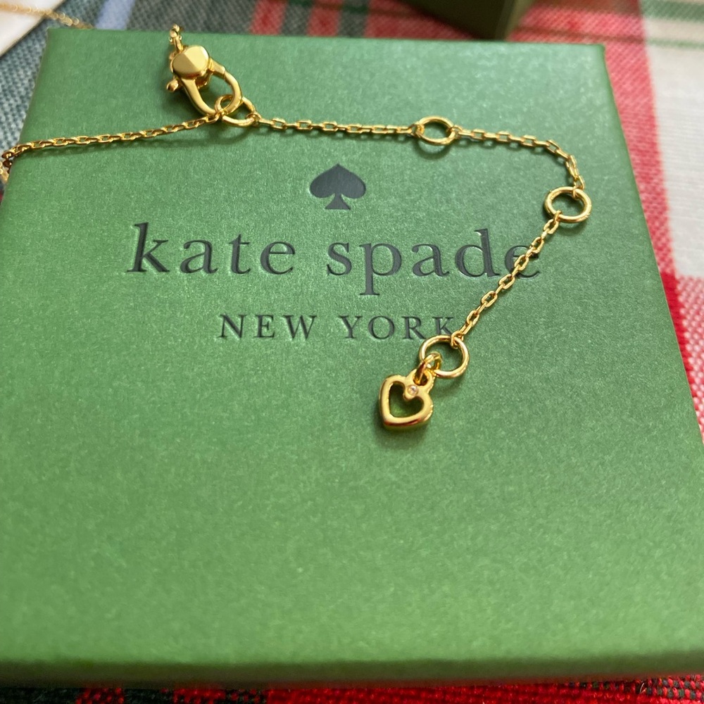 NWT! ♠️ kate spade chain necklace w/pendant. Heart cubic zirconia. In gift box! - Picture 5 of 11